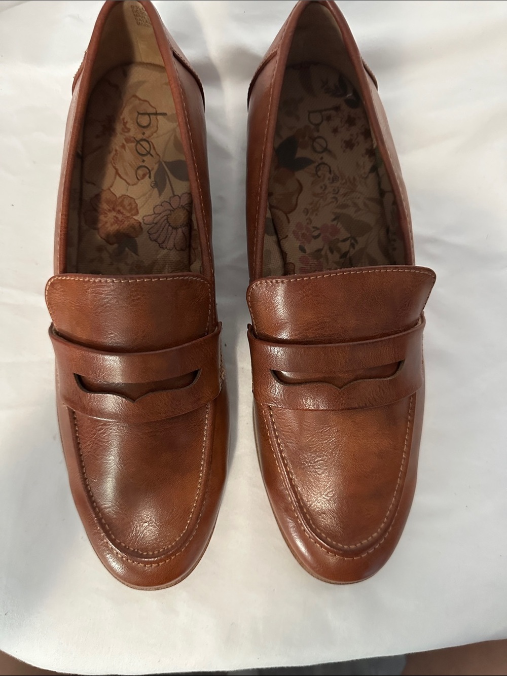 b.o.c. Tan Leather Penny Loafers